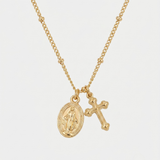 Colar de Fé com Cruz e Medalha