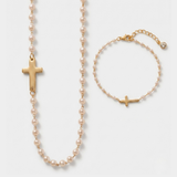 Conjunto com Cruz e Pérolas