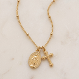 Colar de Fé com Cruz e Medalha
