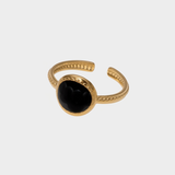 Anel Feminino Vermeil com Ónix Preto - Camélia